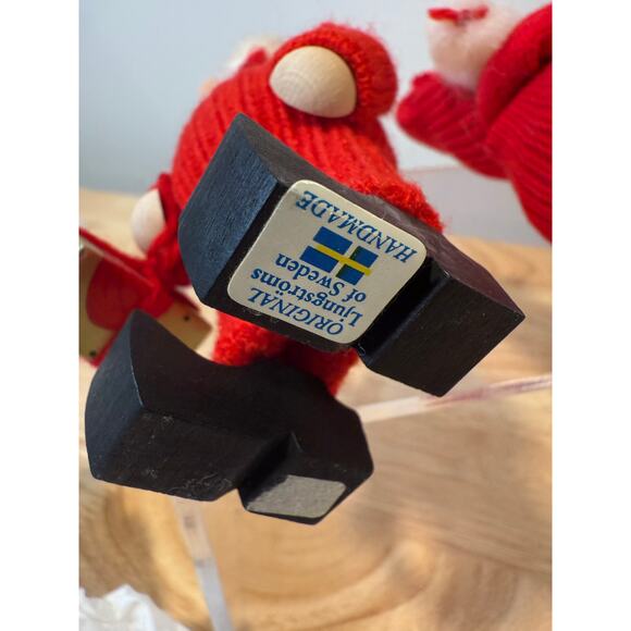 Pair of Ljungstroms Of Sweden Tomte Wooden Figures Christmas Holiday JL - Picture 11 of 13